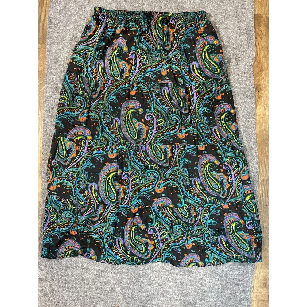 Bobbie Brooks A Line Maxi Skirt Plus Size 2X Multicolor Colorful 40" Long
